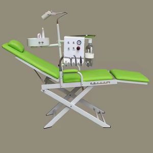 Hot Selling Dental Portable Chair with Plastic Spittoon Stainless Steel Tray Turbine Folding Chair