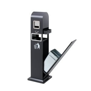 Stainless Steel Outdoor Floor Standing Ashtray with Inner Bucket