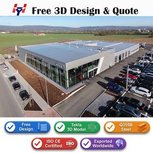Premium Car Dealership Building Featuring Sandwich Panels and Stainless Steel