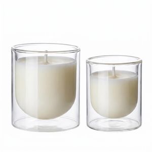 Home Decoration Heat Resistant Clear Glass Candle Jar Container Candle Holder for Home Decor Use