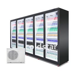 Commercial Vertical Transparent Glass Doors Refrigerator Chiller with Remote System