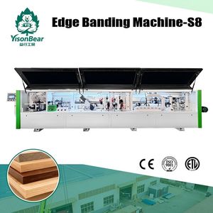 Popular S8 Automatic Edge Bander 8 Functions Customized Woodworking Machine with Rough Fine Trimming Furniture