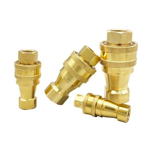 Brass Kzd Quick Release Shaft Coupling ISO7241-B Hydraulic Flexible Coupling 3/8 1/4 BSPP BSPT NPT Thread