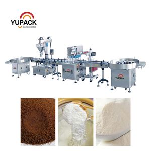 Automatic Powder Packaging Line for Protein Powder Coffee Powder and Milk Powder in Cans with Servo Auger Filling