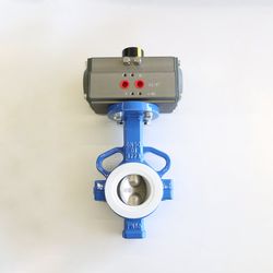 Pneumatic Wafer Butterfly Valve Ductile Iron Body CF8m SS316 Disc PTFE Seat DN50 Pn16