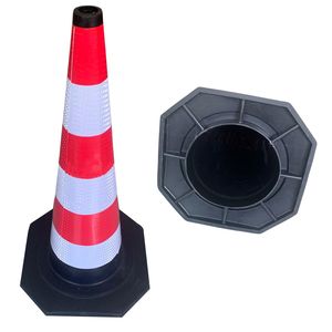 36 Inch Rubber Traffic Safety Cones, Reflective Black Base Road Parking Cone for Parking Lot, Road Safety