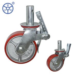 Wbd Stem Heavy Duty Scaffold Caster Wheel with Brake 6 Inch 150mm PU Cast Iron Scaffolding Caster