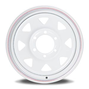 16 Inch 6 White Painted Rim Spoke 6-139.7 Trailer Steel Wheels