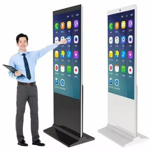 2K 4K Full HD 42 49 50 55 65 Inch Indoor Floor Standing Vertical Digital Signage Totem Touch Screen Kiosk Advertising Display