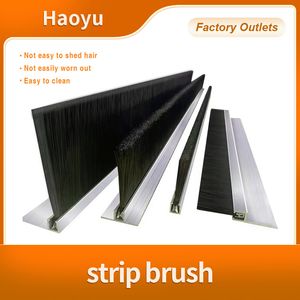 Door Bottom Seal Strip Brush with Aluminum Frame Base Weather Brush Seals