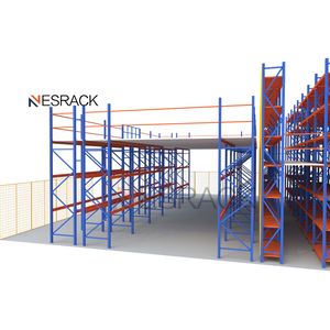 Heavy Duty Mezzanine Floor Platform Storage Rack with Decking Rack for Auto Parts Storage in Warehouses OEM Pallet Rack Packaging