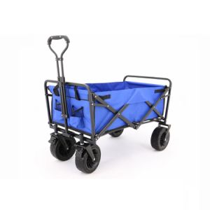 Folding Push Wagon Cart Platform Trolley with Canopy Collapsible Utility Platform Trolley