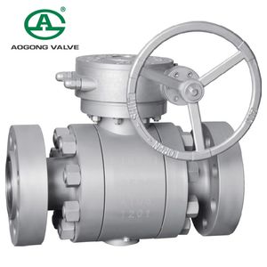 3 Piece Pn16 Forged Steel Pneumatic Control Actuator Motorized Flange 3 Way Stainless Steel High Pressure Industrial Trunnion Mounted Ball Valve