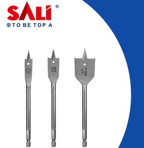 Sali Wood Flat Drill Bits for Woodworking Drilling with Quick Change Hex Shank