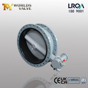 DIN Standard Double Flange Butterfly Valve Vulcanized Bonded Wras Rubber Liner Seat