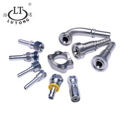 Swaged Reusable Galvanized Steel Coupling Hydraulic Rubber Hose Tube Pipe Fitting