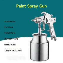 W-77 Spray Gun HVLP Paint Spray Gun 1.0mm 1.5mm 2.0mm 2.5mm 3.0mm Nozzle Metal Pot Air Spray Gun Car Paint Tool