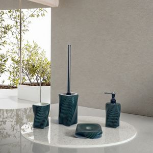4pieces Hotel Bathroom Products Ceramic Light Yellow Flower Emboss Bathroom Accessories Set Soap Dispensers Soap Dish