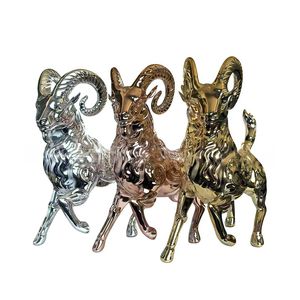 Handcrafted Custom Borosilicate Glass Whiskey Wine Sheep Goat Chinese Zodiac Liquor Spirit Bottle for Display