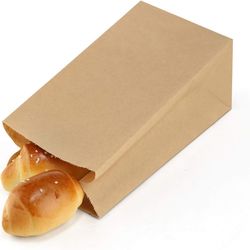 Custom Recyclable Wholesale Disposable Cookies Bakery Food Packaging Greaseproof Kraft Paper Bread Bags