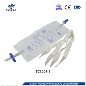 Single Use 750ml Urine Leg Bag with T-Tap Outlet and Hanging Elastic Strap