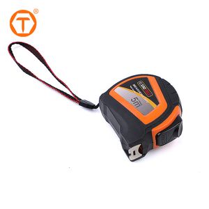 Custom Logo Gift Metric Durable Black Stainless Steel Retractable 5m Tape Measures with Neck Loop