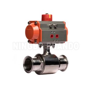 Food Grade Sanitary Tri Clamp 2 Way Stainless Steel 304 316 Pneumatic Actuator Ball Valve