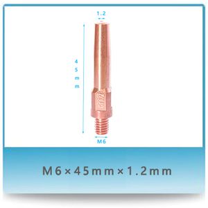 Conductive Nozzle M6*45*1.2 Conductive Nozzle Conducting Nozzle Welding Torch Consumables Welding Contact Tip Chrome-Zirconium Copper Contact Tip Crzrcu Nozzle