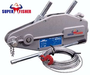 Manual Wire Rope Puller Crane Pulling Hoist Trifor Hand Winch Pulley Lever Sling Type Aluminum Housing with Cable 1600kgs