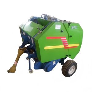 Agricultural Four-Wheel Durable Tractor Driven Small Rice Wheat Hay Baler 8070 Mini Round Straw Baler Machine