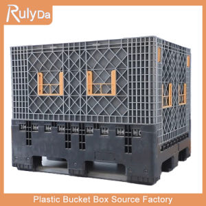 Heavy Duty Large Bulk Stackable Industrial Packaging Storages Euro Logistic Container Bins HDPE Collapsible Folding Plastic Pallet Box with Lids