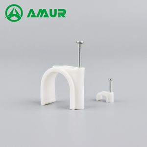 Durable Amul Round Cable Clips with Steel Nails for Secure Wiring