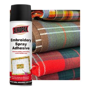 Aeropak 500ml Aerosol Transparent Colorless Non-Bleeding Embroidery Adhesive Spray Glue Fabric Spray Adhesive