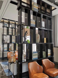 Gold or Black Colour Metal Shelf Room Divider Stainless Steel Rack Shelf