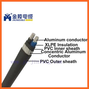 XLPE/PVC Insulated Copper Aluminum Concentric Wire and Cable