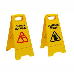 Caution Wet Floor Sign Yellow Double-Sided a-Frame Safety Caution Sign Commercial