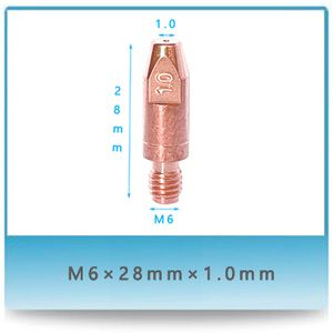 Conductive Nozzle M6*28*1.0 Conductive Nozzle Conducting Nozzle Welding Torch Consumables Welding Contact Tip Chrome-Zirconium Copper Contact Tip Crzrcu Nozzle