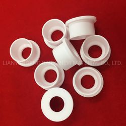 99% White Al2O3 Tubing Alumina Ceramic Insulating Protection Bushing with Flange