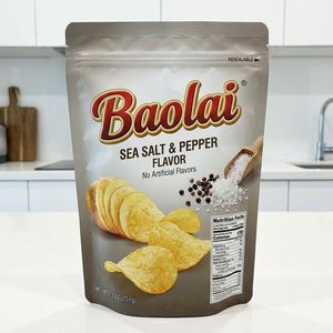 250g Custom Printed Smell Proof Ziplock Mylar Stand up Pouch for Tomato Flavor Potato Chips Packaging