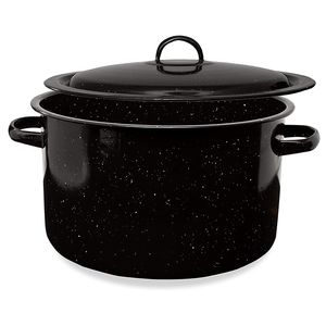 Granite 12 Qt Stockpot, Nonstick Soup Pot with Lid, Speckled Enamel Ware Cookware