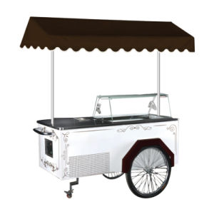 Italian Mobile Electric Mini Beach Bicycle Ice Cream Cart Food Truck Trailer with Wheels for Whole Sale