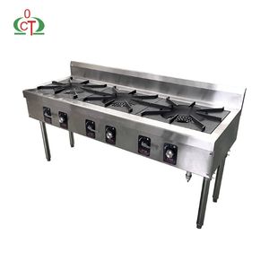 Stainless Steel Vertical Gas Stove Commercial Kitchen Stove with Cast Iron Burner Suitable for Restaurant, Hotel and Catering