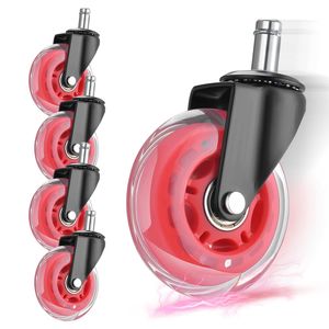 Robust Red 5 Piece Set Polyurethane Caster Wheel Light Duty Furniture Casters