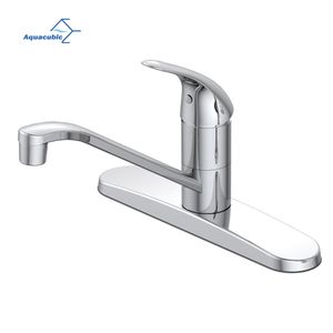 Classic Kitchen Faucet, Solid Brass Kitchen Sink Faucet, Single Handle 360 Degree Swivel Faucet, Fit 1 Hole or 3 Hole Installation with Deck Plate
