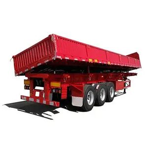 3/4 Axle Semi Side Dump Semi Trailer Factory Direct Side Wall Trailer
