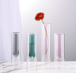 Modern Art Flower Arrangement Glass Frame Test Tube Glass Flower Vase