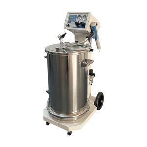 Ailin Upgrade Custom Manual Spray Gun Electrostatic Powder Coating Machine with Trolley 50L Hopper for Metal Wheel Rimpainting