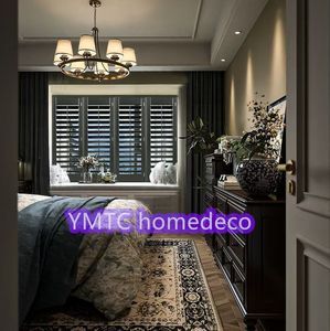 Painted White Paulownia Wooden Plantation Shutter Full Height Shutters From Direct Factory
