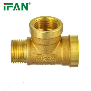 Ifan Commercial Price Water Supply Brass Plumbing Fittings 1/2'' Female Male Tee Brass Fittings