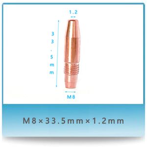 Conductive Nozzle M8*33.5*1.2 Conductive Nozzle Conducting Nozzle Welding Torch Consumables Welding Contact Tip Chrome-Zirconium Copper Contact Tip Crzrcu Nozzl